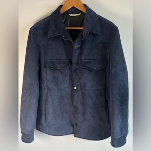 Briglia 1949 Men’s Navy Blue Corduroy Jacket Button Up Sz 48 Made In Italy NWOT